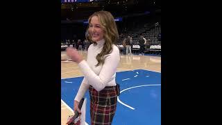 The Thunder mascot terrified the Blazers' courtside reporter  (via Portland Trail Blazers)