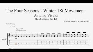 Antonio Vivaldi - The Four Seasons - Winter 1St Movement - Guitar Tutorial + TAB