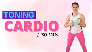 30 Minute Cardio and Toning Workout - At Home - Light Dumbbells