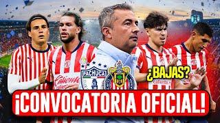 Convocatoria OFICIAL Chivas ¡LOCURA De Ortega LLEVA solo un delantero! Hay MÁS BAJAS Importantes.