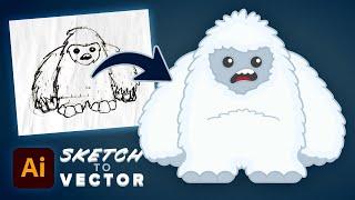 Adobe Illustrator Tutorial: Sketch to Vector Cartoon Character Illustration