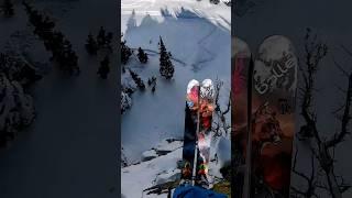 hitting a massive cliff! #skiing #extreme #cliff