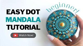 Easy Beginner 4" Rock Dot Mandala Tutorial For Beginners | Learn How to Dot Paint | Thoughtful Dots