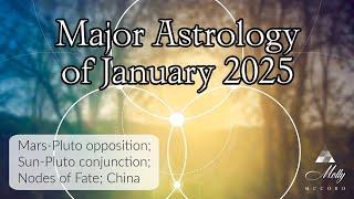 Major Astrology of January 2025 - Mars-Pluto Opposition, Sun conj Pluto, Nodes of Fate, China