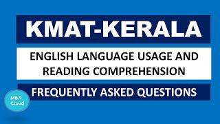 KMAT Exam| English Language Usage| Previous Year Questions| MBA Cloud