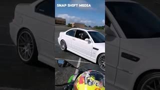 E46 M3 PLAYS around HONDA CBR600F! 