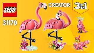 LEGO Creator 3in1 Wild Animals: Pink Flamingo (31170)[288 pcs] Cockatoo & Axolotl | Instructions