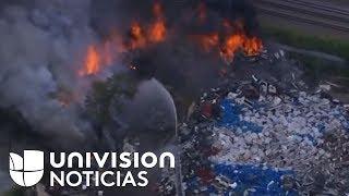 Incendio consume un basurero en Carolina del Norte.
