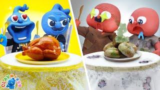 Tiny's Family Rich Meal | Skinny Family Vs Fat Family | Stop Motion Cartoon By Clay Mixer Friends