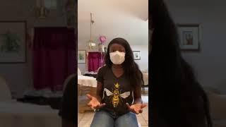 Girl Demonstrates Correct and Safe Way to Wear Mask During Coronavirus Outbreak