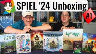 SPIEL '24 Neuheiten Unboxing - Civolution, Duell um Mittelerde, Chants for the old ones, Floresta