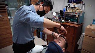  Davinchi Straight Razor Forehead Shave | Korean Master Barber Koh