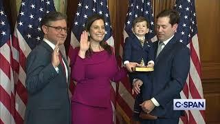 CUTE KID: "CHEESE!" Rep. Stefanik son takes photo with Speaker Johnson (1-3-2025)