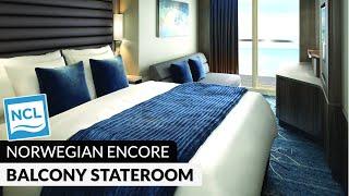 Norwegian Encore | Balcony Stateroom Full Walkthrough Tour & Review | 4K