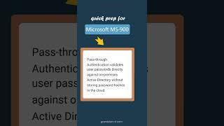 Azure AD Pass-through Authentication - MS-900