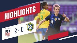 USA 2-0 BRAZIL 1:00 Highlights | Feb. 21, 2021 | Orlando, Florida - Exploria Stadium