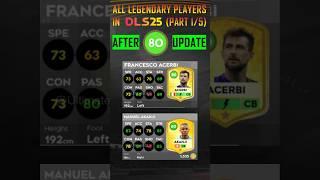 DLS 25: ALL LEGENDARY PLAYERS AFTER UPDATE (PART 1 OF 5) #dls #dls25 #shorts #dreamleaguesoccer