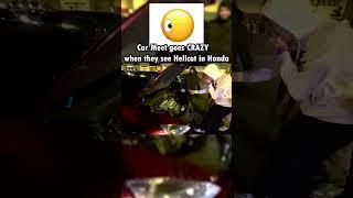 Car Meet goes CRAZY when they see Hellcat in Honda #shorts