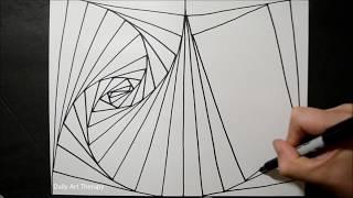 Simple 3D Line Illusion Drawing / Practice Straight Lines / Daily Art Therapy 04