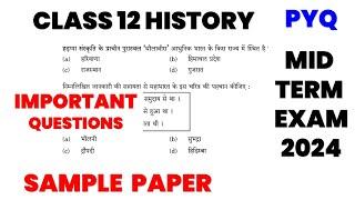 class 12 History Sample paper important question one shot video 2024-25  / Mid term exam / PYQ solve