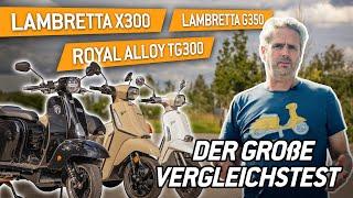 Big Comparison Test of Retro Lambrettas! Lambretta X300, G350 & Royal Alloy TG300