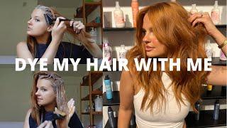 how I dye my hair copper/red as a hairstylist! step by step, walkthrough, formula & more!