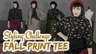 Vintage Styling Challenge // Fall Print Tee