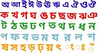 বাংলা স্বরবর্ন ও ব্যাঞ্জনবর্ন শিখি। অ আ ই ঈ। ক খ গ ঘ ঙ। বাংলা বর্ন মালা সঠিক উচ্চারণ শিখি।