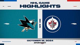 NHL Highlights | Sharks vs. Jets - October 18, 2024