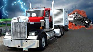 BAD Truck Drivers Drive Across Texas Through a Storm! (American Truck Simulator Convoy)