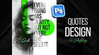 Quotes Poster DESIGN idea in Photoshop | Photoshop Tutorial