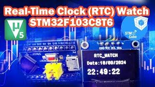 STM32F103C8T6 Real-Time Clock (RTC) Watch with SSD1306 OLED Display | Keil & STM32CubeMX Tutorial