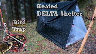 Solo Wilderness Adventure: Heated Delta Shelter, Outdoor Cooking, and Survival Mastery