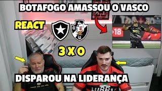 REACT BOTAFOGO 3 X 0 VASCO MELHORES MOMENTOS - BOTAFOGO AMASSOU O VASCO!!