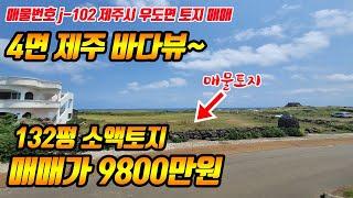 (대) 사면이 바다 제주시 우도면 소액토지매매 9800만원에 제주에 내땅 갖기