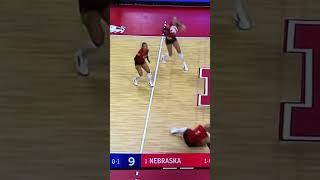 Nicklin Hames Diving Save Nebraska Husker Volleyball 8/25/2022 vs Tulsa #huskers #nebraska #gbr