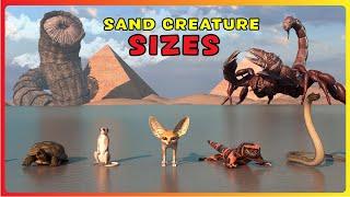 How BIG are DESERT Animals?  Real vs Movie Sand Creature Size Comparison 3D