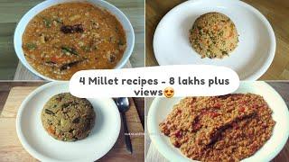 4 Millet recipes | How to cook Millets | Millets diet for weight loss | #millet #millets