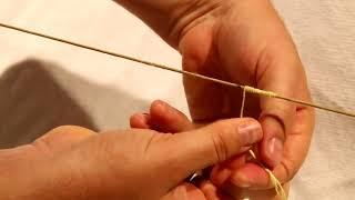 How to make a Nakajikake (kyudo string serving) with kusune and artificial fibers