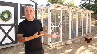 TOUR Custom Chicken Run Addition to Storage Shed Coop