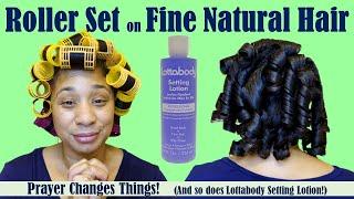 BEAUTIFUL ROLLER SET on FINE Natural Hair - TAKE 2!!!