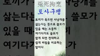 유익한 한줄기 고사성어 토사구팽