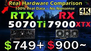 RTX 5070 Ti vs RX 7900 XTX | 4K | REAL Test in 11 Games | Rasterization, Ray Tracing, DLSS 4, FSR