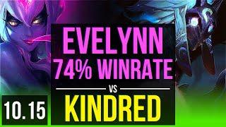 EVELYNN vs KINDRED (JUNGLE) | Rank 10 Evelynn, 74% winrate, KDA 13/2/7 | TR Grandmaster | v10.15