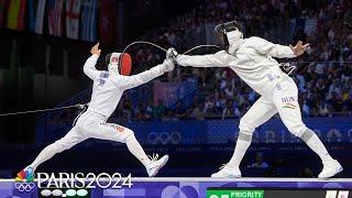 Sudden Death! Hungary swipes OT gold from Japan in team epee final | Paris Olympics | NBC Sports