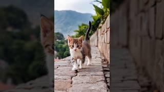 cutes kitten walking on a wall adorable video #cat #kitten #kitty #cutecat #pets #trending #shorts
