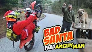 Santa on Dirt Bike Vs Angry People | Off Road Moto Vlog