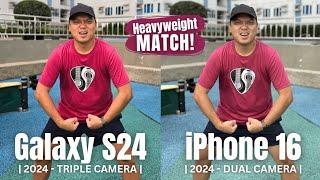 Samsung S24 vs iPhone 16 camera comparison | The Heavyweight Match!