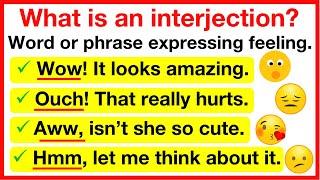 INTERJECTIONS  | What is an interjection? | Learn with examples | Parts of speech 8