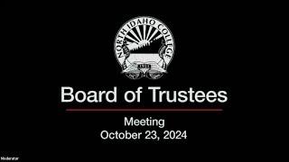 North Idaho College Board of Trustees Regular Meeting for 23 Oct 2024